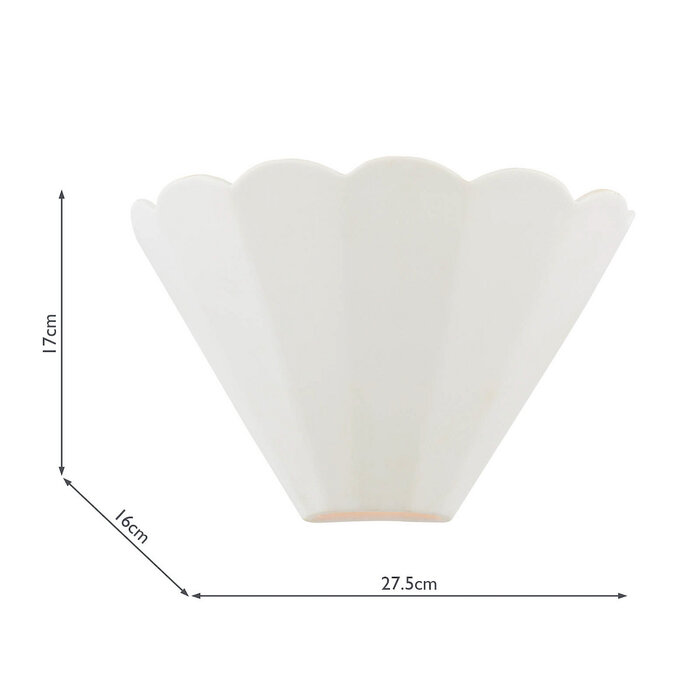 Scallop - Wall Light - White Ceramic - Laura Ashley