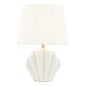 Laura Ashley Shell Table Lamp - White Ceramic and Satin Chrome with Shade