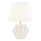 Shell Table Lamp - White Ceramic and Satin Chrome with Shade - Laura Ashley