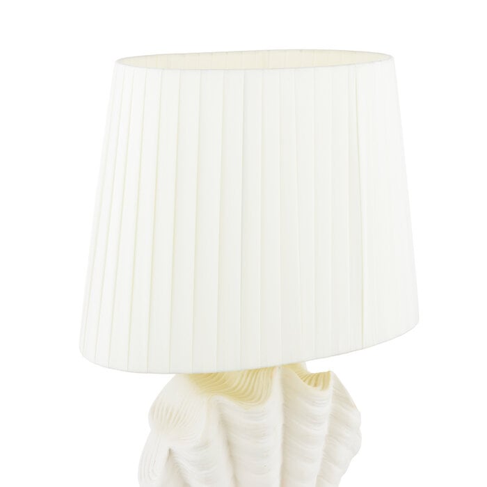 Laura Ashley Shell Table Lamp - White Ceramic and Satin Chrome with Shade