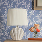 Shell Table Lamp - White Ceramic and Satin Chrome with Shade - Laura Ashley