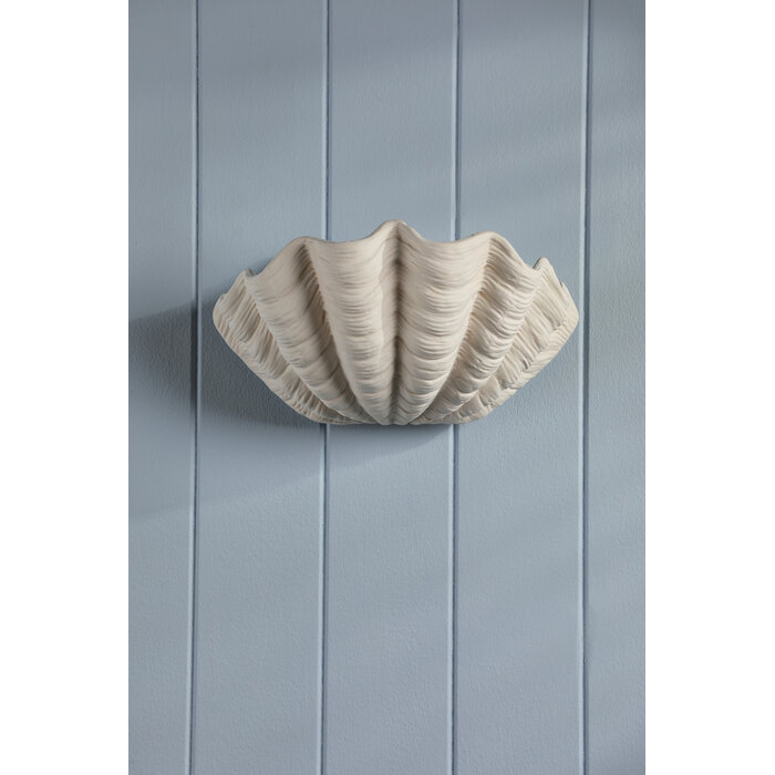 Laura Ashley Shell Wall Light in White Ceramic