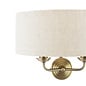 Laura Ashley Sorrento 2 Light Wall Light with Natural Shade - Matt Antique Brass