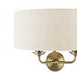 Sorrento 2 Light Wall Light with Natural Shade - Matt Antique Brass - Laura Ashley