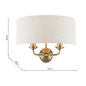 Sorrento 2 Light Wall Light with Natural Shade - Matt Antique Brass - Laura Ashley