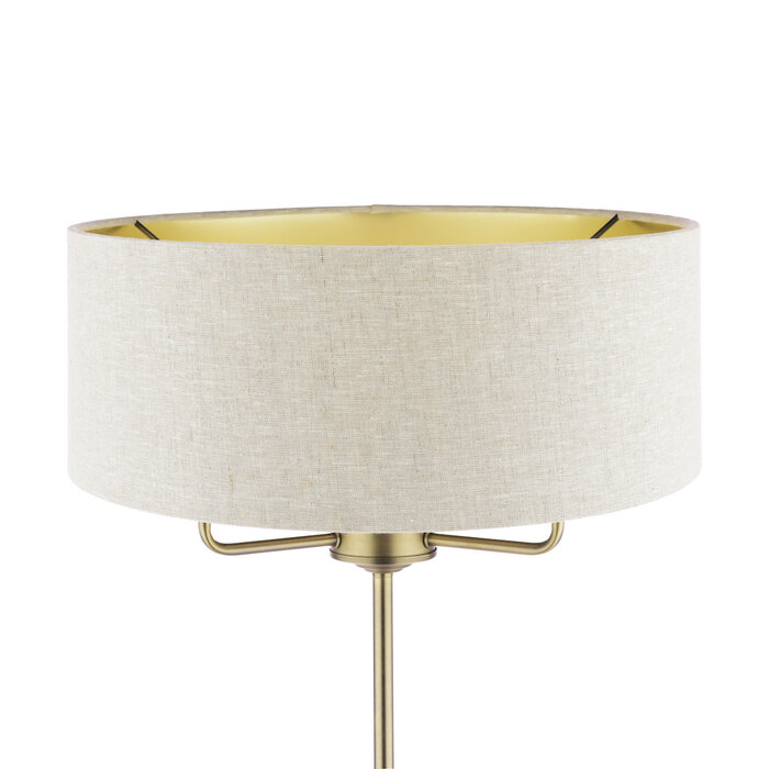 Sorrento - 3 Light Floor Lamp with Shade - Matt Antique Brass - Laura Ashley