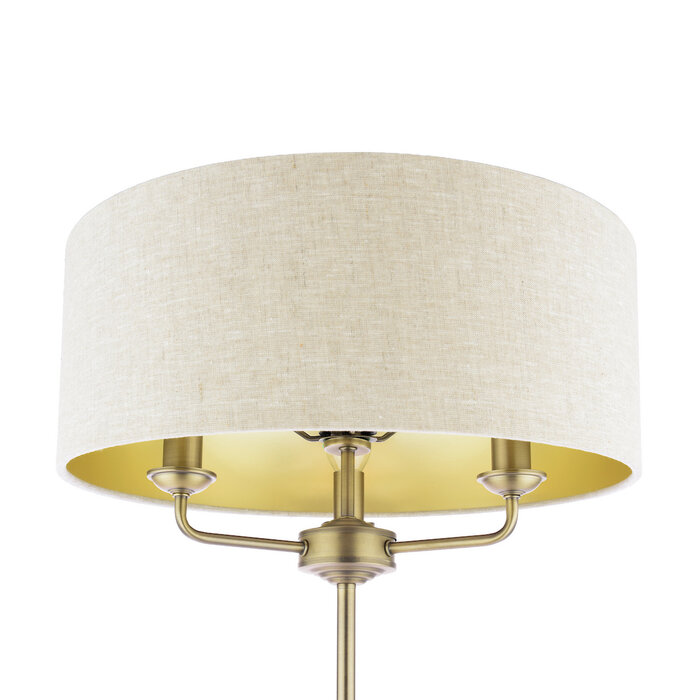 Sorrento - 3 Light Floor Lamp with Shade - Matt Antique Brass - Laura Ashley