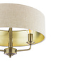 Sorrento 3 Light Semi Flush Ceiling Light With Natural Shade - Matt Antique Brass - Laura Ashley