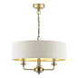 Laura Ashley Sorrento 3 Light Ceiling Pendant with Natural Shade - Matt Antique Brass