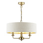 Sorrento 3 Light Shadelier Ceiling Light with Natural Shade - Matt Antique Brass - Laura Ashley