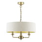 Laura Ashley Sorrento 3 Light Ceiling Pendant with Natural Shade - Matt Antique Brass