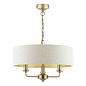 Sorrento 3 Light Shadelier Ceiling Light with Natural Shade - Matt Antique Brass - Laura Ashley