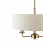 Sorrento 3 Light Ceiling Pendant with Natural Shade - Matt Antique Brass - Laura Ashley