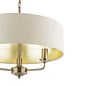 Laura Ashley Sorrento 3 Light Ceiling Pendant with Natural Shade - Matt Antique Brass