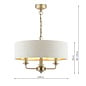 Laura Ashley Sorrento 3 Light Ceiling Pendant with Natural Shade - Matt Antique Brass