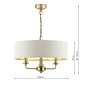 Sorrento 3 Light Ceiling Pendant with Natural Shade - Matt Antique Brass - Laura Ashley