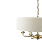 Sorrento - 6 Light Shadelier Ceiling Light with Natural Shade - Matt Antique Brass - Laura Ashley