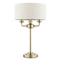 Sorrento 3 Light Table Lamp with Natural Shade - Matt Antique Brass - Laura Ashley