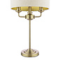 Sorrento 3 Light Table Lamp with Natural Shade - Matt Antique Brass - Laura Ashley