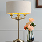 Sorrento 3 Light Table Lamp with Natural Shade - Matt Antique Brass - Laura Ashley