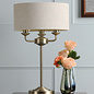 Sorrento 3 Light Table Lamp with Natural Shade - Matt Antique Brass - Laura Ashley