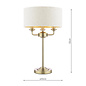 Sorrento 3 Light Table Lamp with Natural Shade - Matt Antique Brass - Laura Ashley