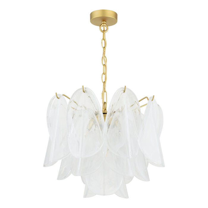 Stannington 4 Light Ceiling Pendant - Matt Antique Brass and White Glass - Laura Ashley