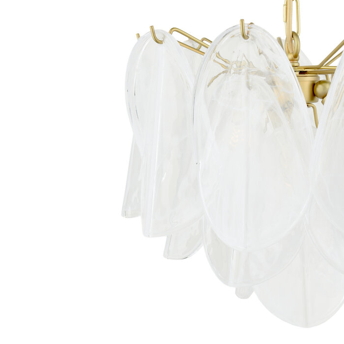 Stannington 4 Light Ceiling Pendant - Matt Antique Brass and White Glass - Laura Ashley