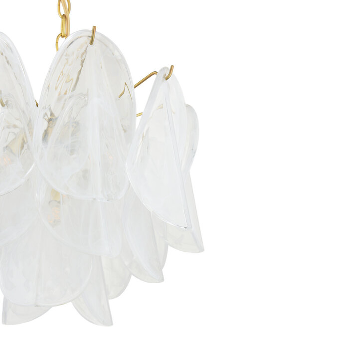 Stannington 4 Light Ceiling Pendant - Matt Antique Brass and White Glass - Laura Ashley