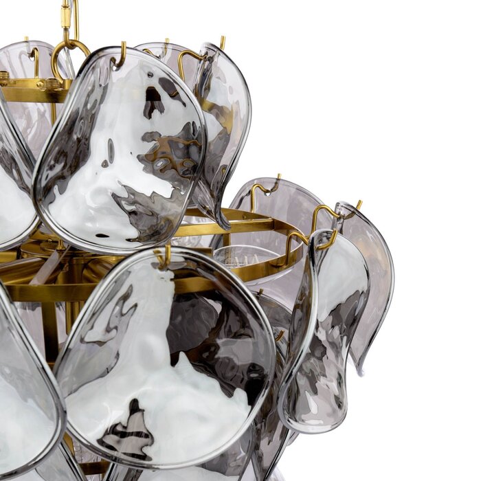 Genoa 8 Light Ceiling Pendant - Natural Brass and Smoked Glass