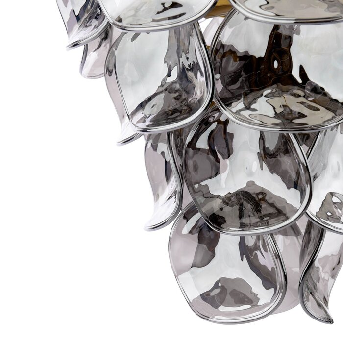 Genoa 8 Light Ceiling Pendant - Natural Brass and Smoked Glass