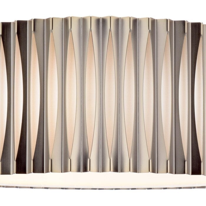Netra 3 Light Flush Ceiling Light - Satin Bronze and Ivory