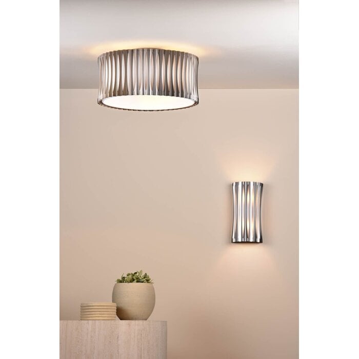 Netra 3 Light Flush Ceiling Light - Satin Bronze and Ivory