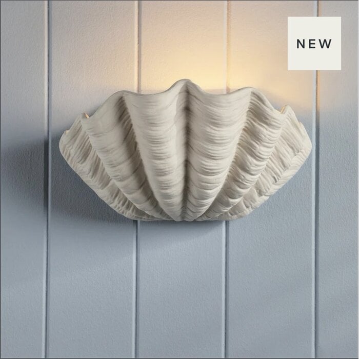 Shell Wall Light in White Ceramic - Laura Ashley