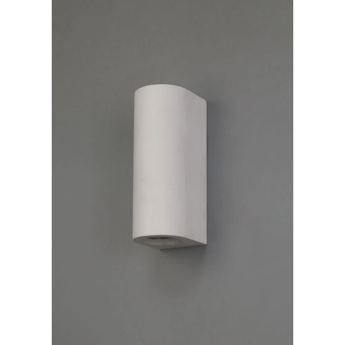 Ashton - Minimalist Curved White Plaster Up & Down Wall Light