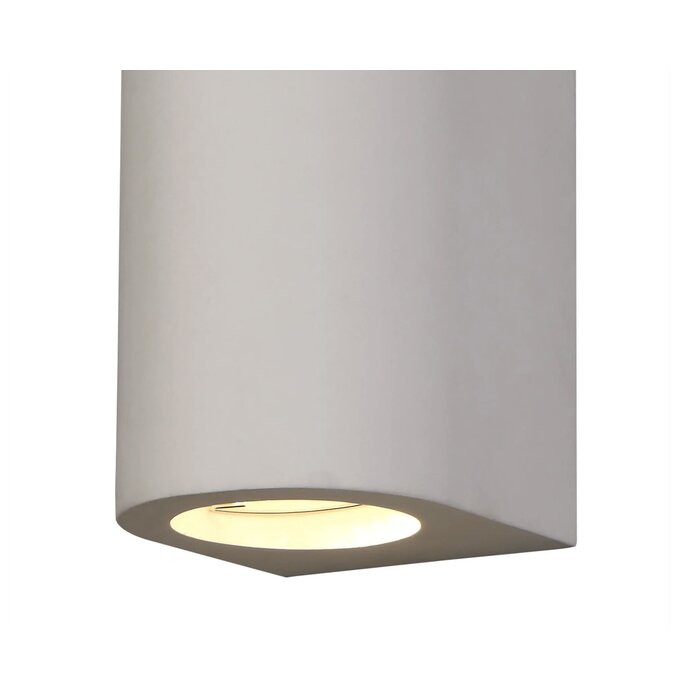 Ashton - Minimalist Curved White Plaster Up & Down Wall Light