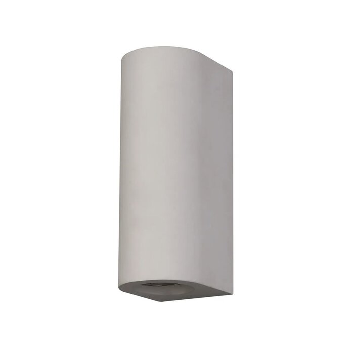 Ashton - Minimalist Curved White Plaster Up & Down Wall Light