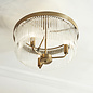 Gatsby - Art Deco Glass Rod 3 Light Semi-Flush Ceiling Light - Antique Brass