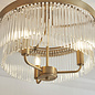 Gatsby - Art Deco Glass Rod 3 Light Semi-Flush Ceiling Light - Antique Brass