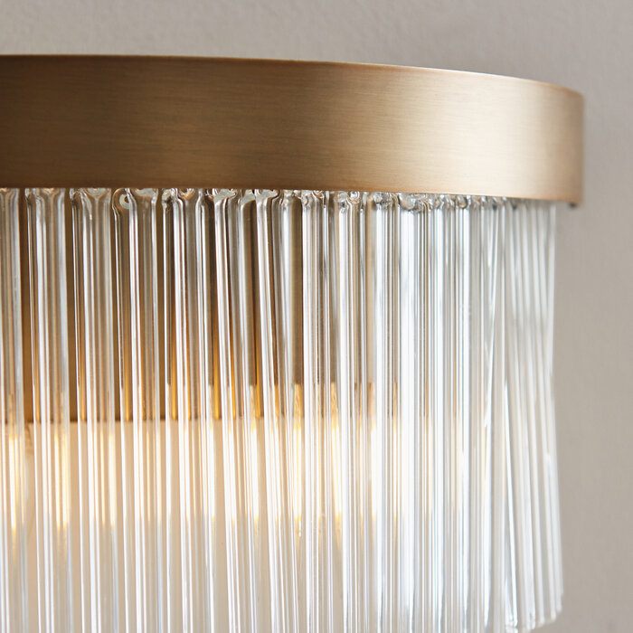 Gatsby - Art Deco Glass Rod 2 Light Wall Light - Antique Brass