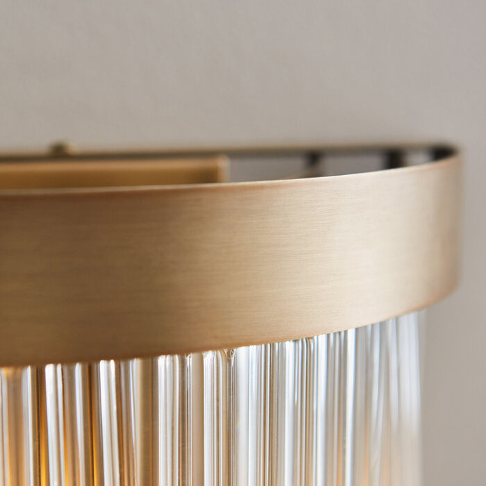 Gatsby - Art Deco Glass Rod 2 Light Wall Light - Antique Brass