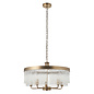 Gatsby - Art Deco Glass Rod 5 Light Pendant Ceiling Light - Antique Brass