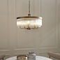 Gatsby - Art Deco Glass Rod 5 Light Pendant Ceiling Light - Antique Brass