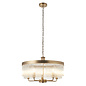 Gatsby - Art Deco Glass Rod 5 Light Pendant Ceiling Light - Antique Brass