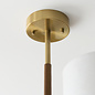 Geneva - Wood and Linen 3 Light Semi-Flush Ceiling Light - Brushed Aged Brass