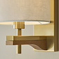 Geneva - Wood and Linen Wall Light - Brushed Aged Brass