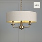 Sorrento 3 Light Ceiling Pendant with Natural Shade - Matt Antique Brass - Laura Ashley