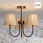 Hasfield - 3 Light Semi-Flush Ceiling Light and Shades - Antique Bronze - Laura Ashley