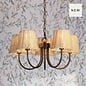 Hasfield - 5 Light Pendant Ceiling Light and Shades - Antique Bronze
