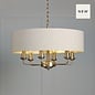 Sorrento - 6 Light Shadelier Ceiling Light with Natural Shade - Matt Antique Brass - Laura Ashley